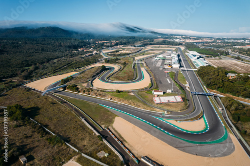 Estoril, Portugal - October 11, 2022: Aerial view of Fernanda Pires da Silva Autodrome, popularly known as Autodromo do Estoril