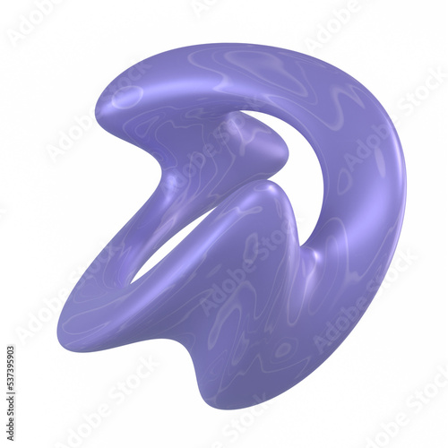 3d abstract liquid metallic blue shape