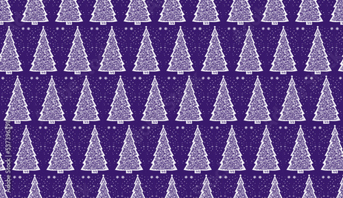 Seamless vector oprnament - cute christmas trees pattern purple stencil