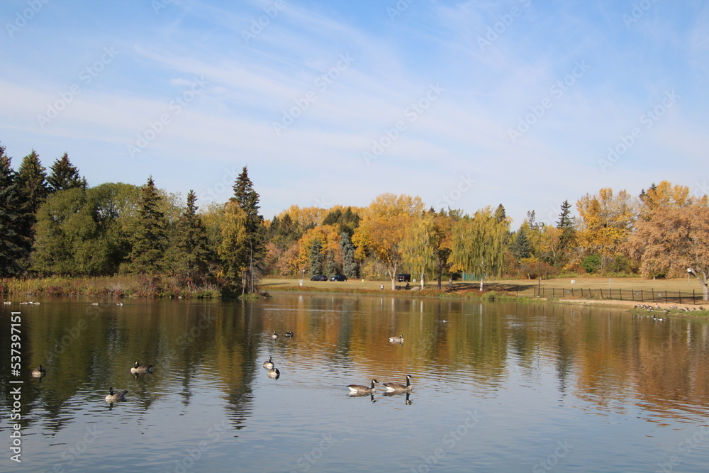 lake in autumn, William Hawrelak Park, Edmonton, Alberta lake in autumn, William Hawrelak Park, Edmonton, Alberta