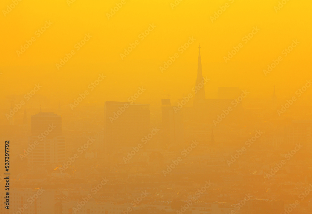 Yellow fog over the city
