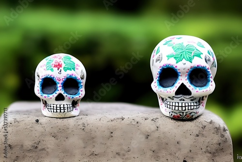 A 3d render of a sugar skull (day of the dead)