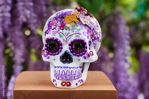 A 3d render of a sugar skull (day of the dead)