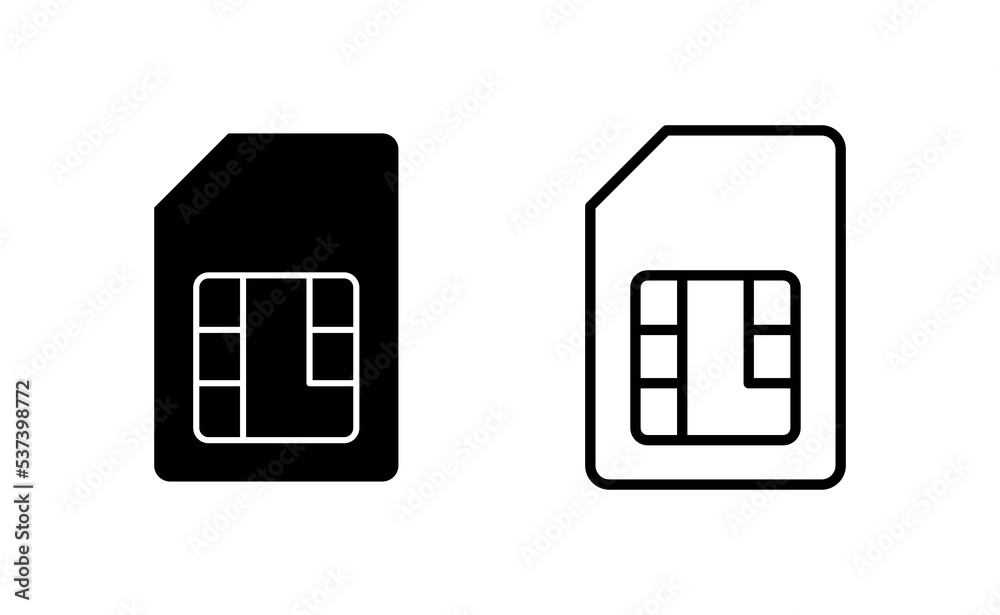 Sim card icon vector for web and mobile app. dual sim card sign and symbol Sim card icon vector for web and mobile app. dual sim card sign and symbol