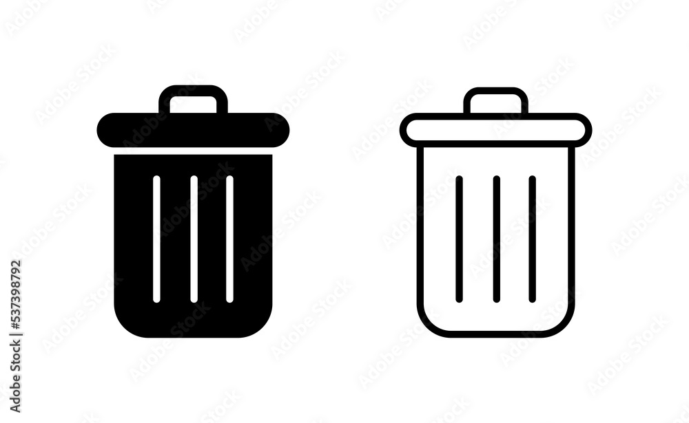 Trash icon vector for web and mobile app. trash can icon. delete sign and symbol. Trash icon vector for web and mobile app. trash can icon. delete sign and symbol.