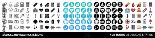 Medical icons vector set collection graphic design