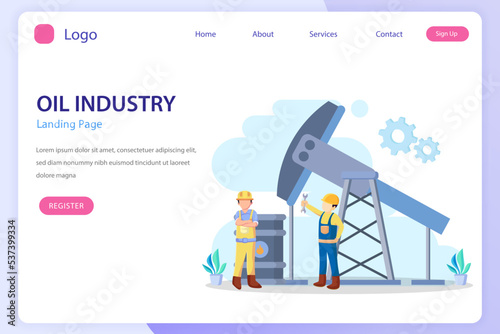Oil industry and petroleum industry flat style vector