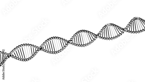 Science Molecular Clear DNA Model Structure under white flash lighting background. 3D illustration. 3D CG. 3D high quality rendering. PNG file format.