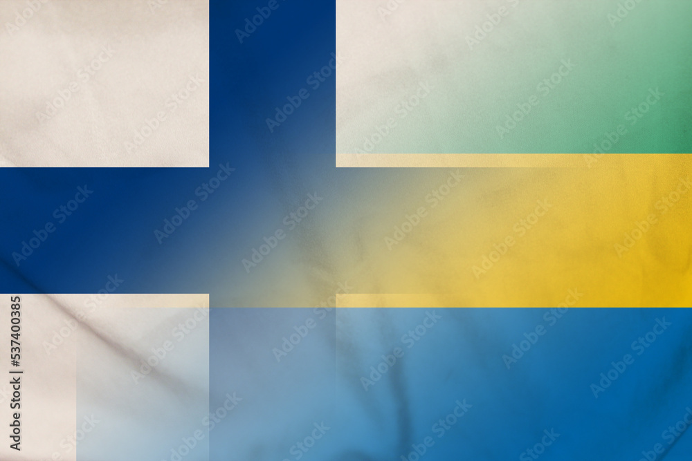 Finland and Gabon official flag international negotiation GAB FIN