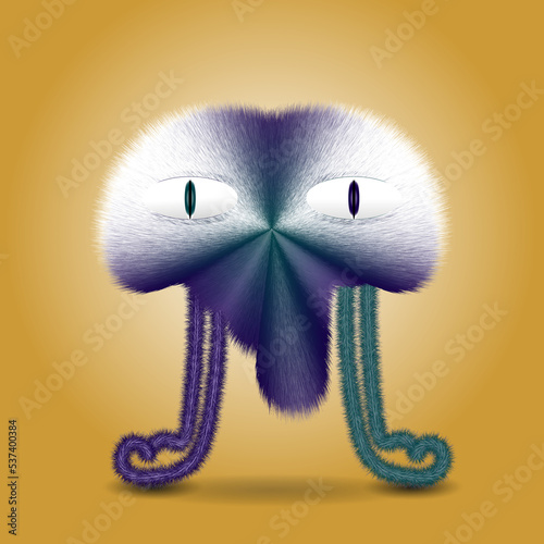 conceptual bright vector big fly on a yellow background