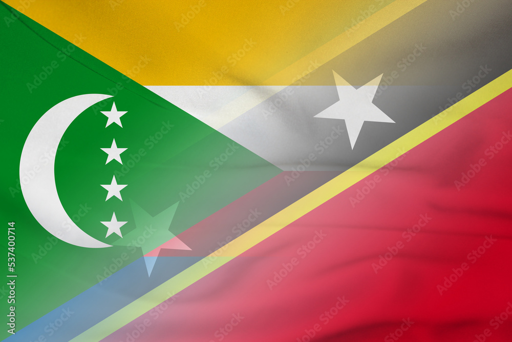 Comoros and Saint Kitts and Nevis government flag transborder relations KNA COM Comoros and Saint Kitts and Nevis government flag transborder relations KNA COM