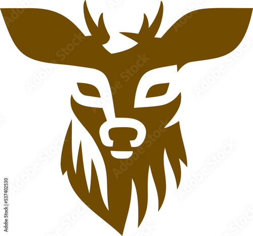 Deer Hart Buck Stag Elk Antler Head Logo Design