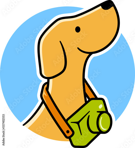 Dog with Camera Hanging Logo Design