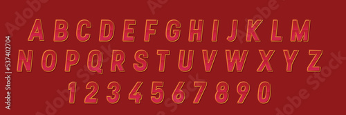 Red Font, Alphabet Letters