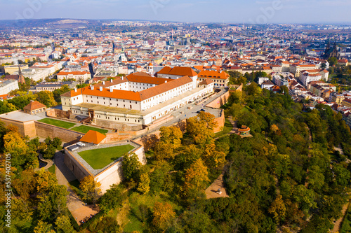 Panoramic view of old Spilberk Castle in Brno, Czech Republic