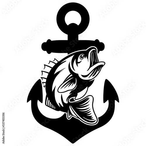 Bass Fish in Anchor as Background