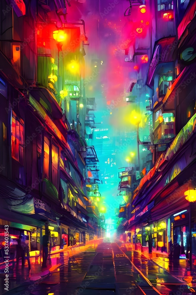 This is a city street at night. The colors are bright and the mood is calm. The streetlights cast an eerie glow over everything. This is a city street at night. The colors are bright and the mood is calm. The streetlights cast an eerie glow over everything.