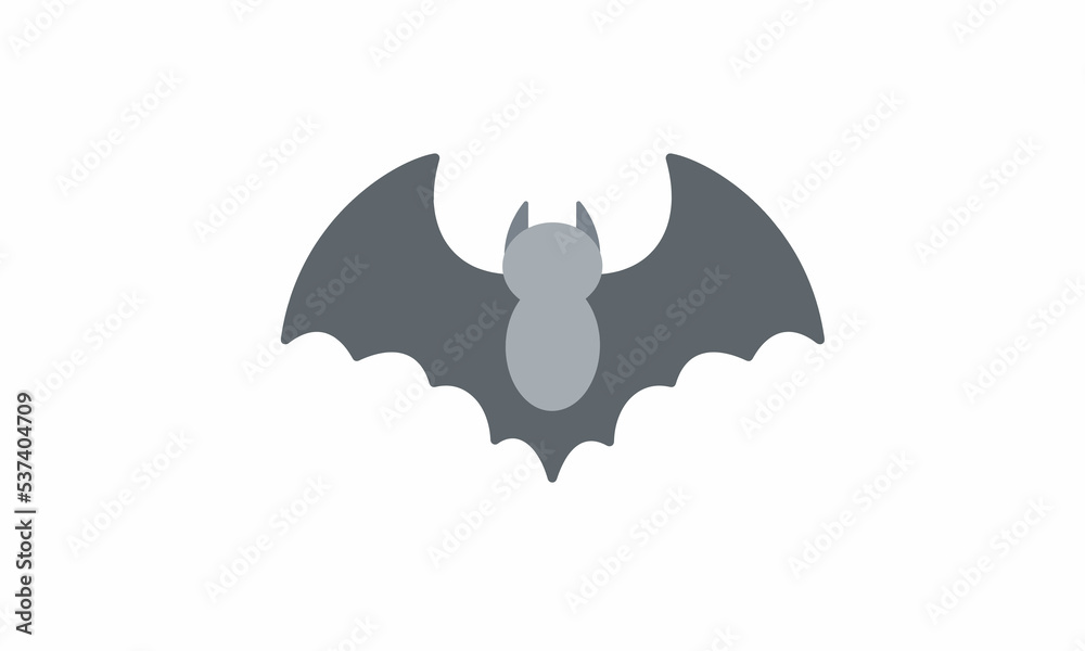 Fototapeta premium Bat vector flat design. Printable templates. Bat icon isolated on white. Vector.