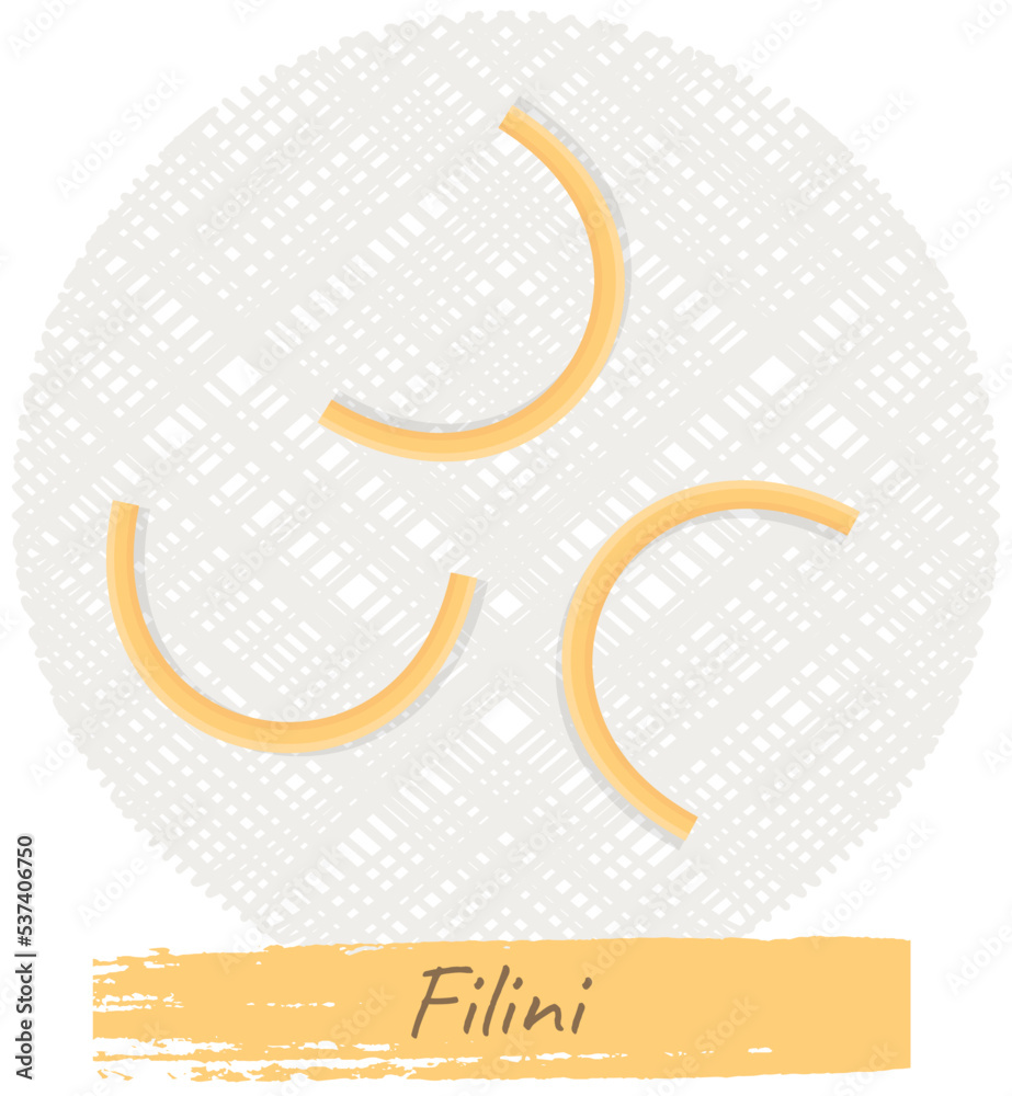 Thin shape of pasta or macaroni. Italian national cuisine. Design for ...