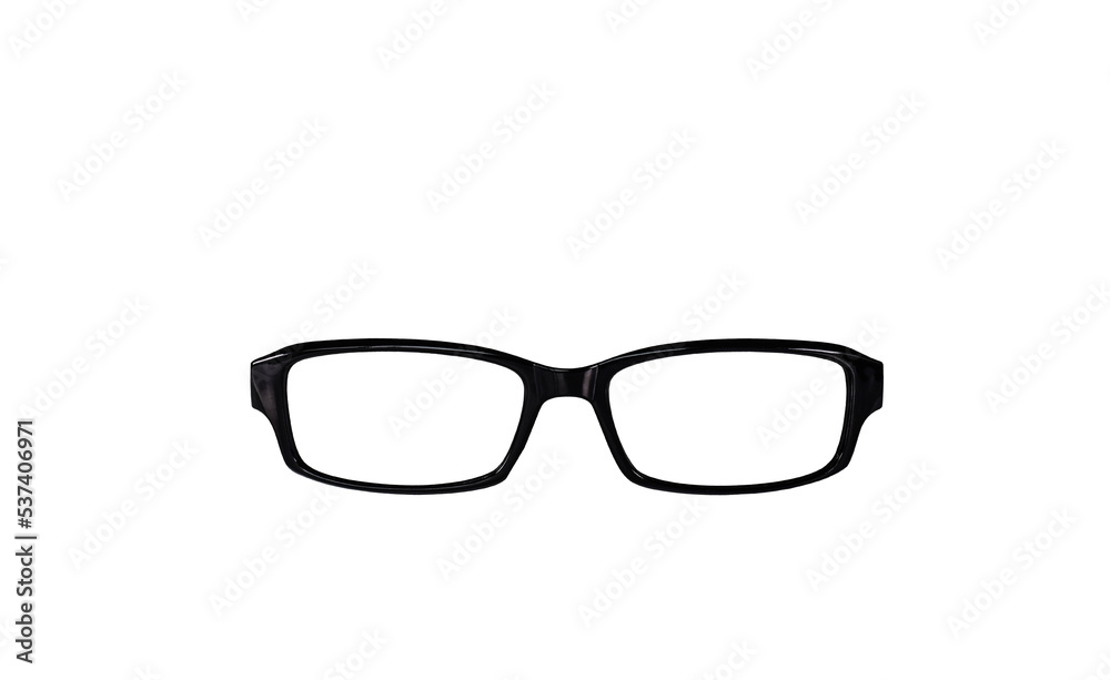 Black reading vision eyeglasses isolated cutout Black reading vision eyeglasses isolated cutout