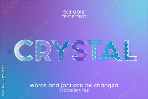 Crystal editable font with degrade background