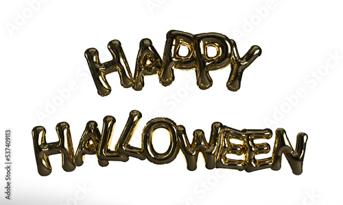 happy halloween balloon golden yellow color text font calligraphy symbol decoration ornament  31 thirty one october month celebration festival spooky autumn greeting jack o lantern trick or treat 