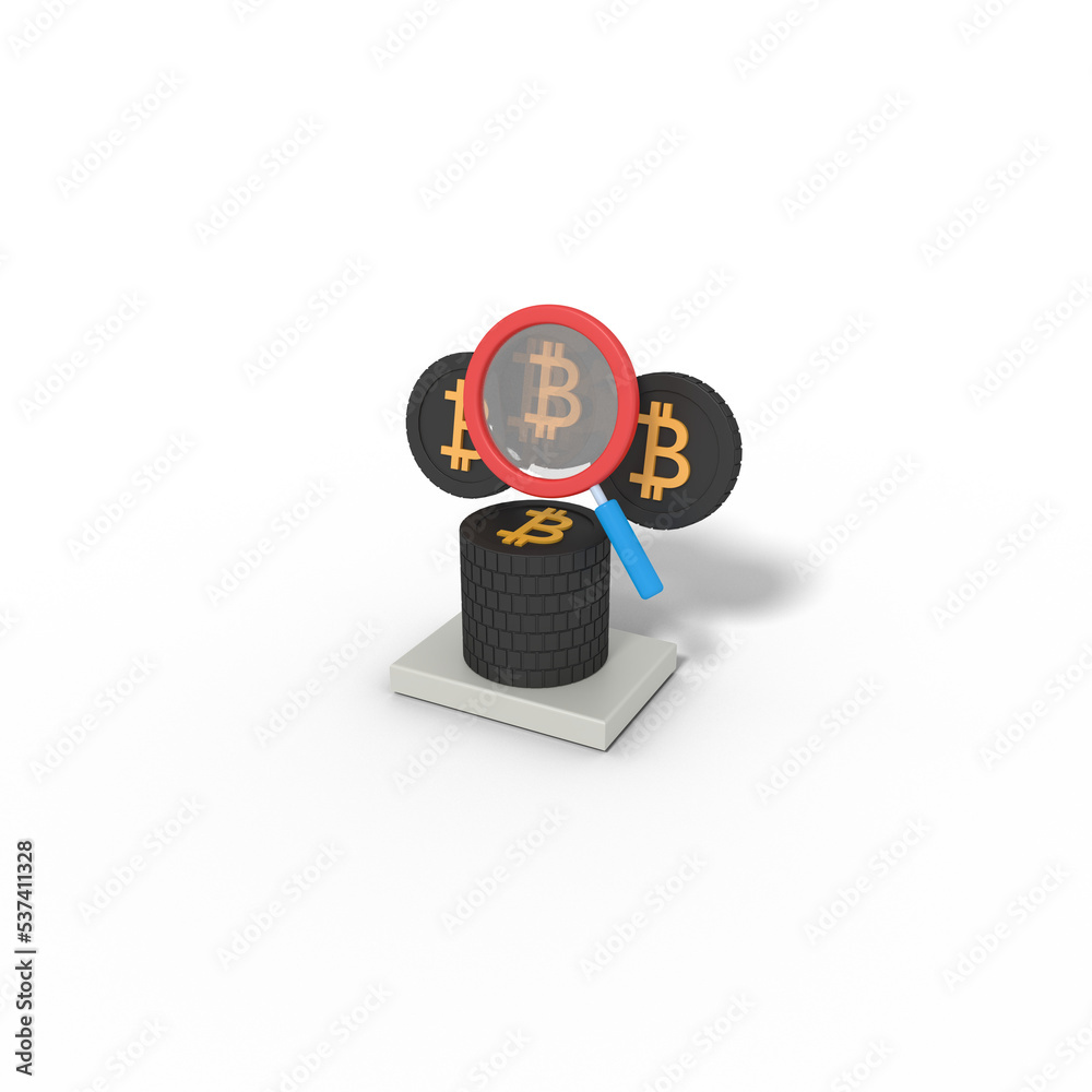 3d illustration of bitcoin seo search 3d illustration of bitcoin seo search