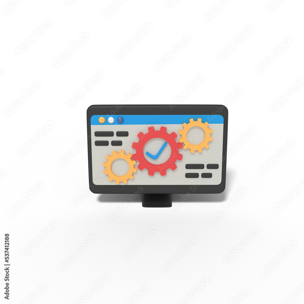 3d illustration of network setup complete 3d illustration of network setup complete