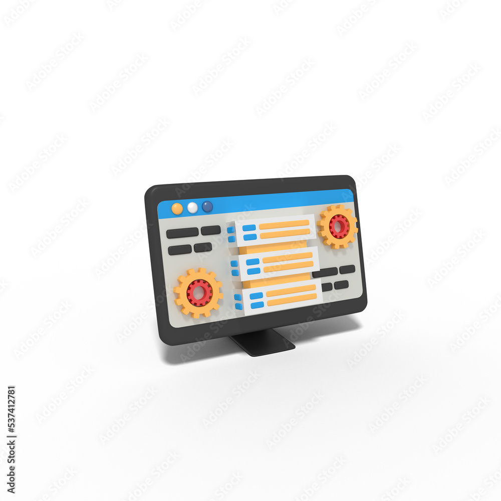 3d illustration of website hosting setup 3d illustration of website hosting setup