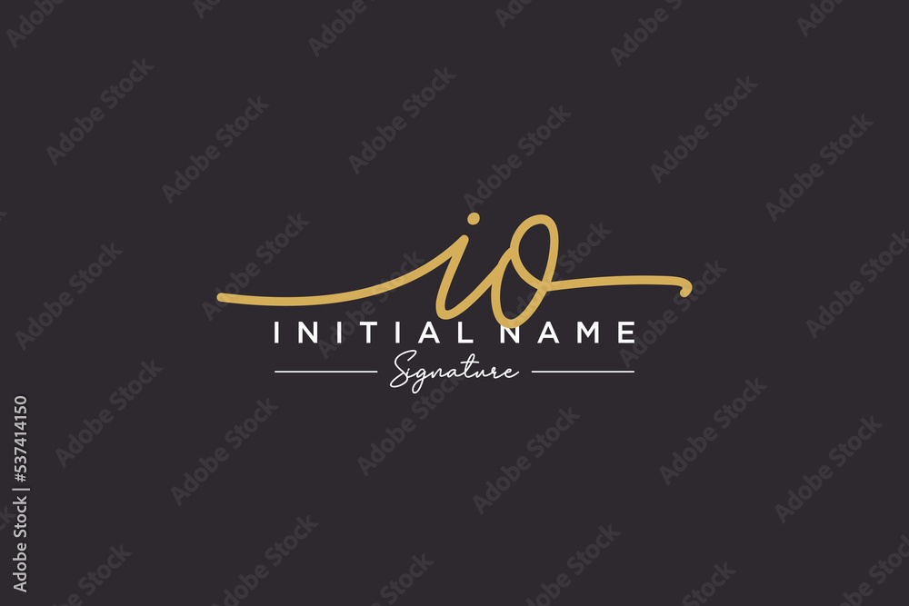 Initial IO signature logo template vector. Hand drawn Calligraphy lettering Vector illustration.