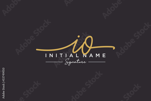 Initial IO signature logo template vector. Hand drawn Calligraphy lettering Vector illustration.