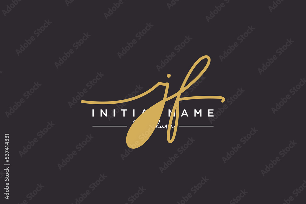 Initial JF signature logo template vector. Hand drawn Calligraphy lettering Vector illustration. Initial JF signature logo template vector. Hand drawn Calligraphy lettering Vector illustration.
