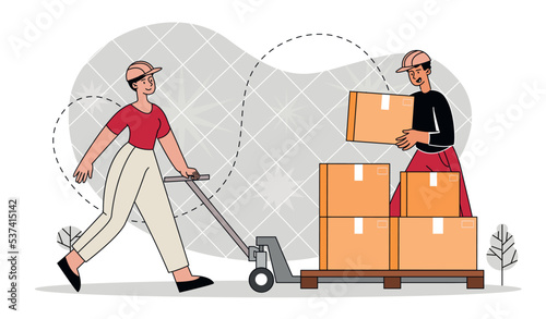 Storehouse workers concept