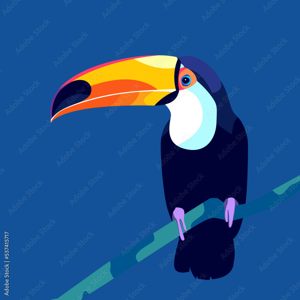 Fototapeta premium Touchan bird pop art style