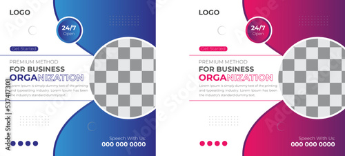 Set of Editable square banner template. background color with shape. Suitable for social media post, instagram, facebook and web internet ads. Vector illustratio,