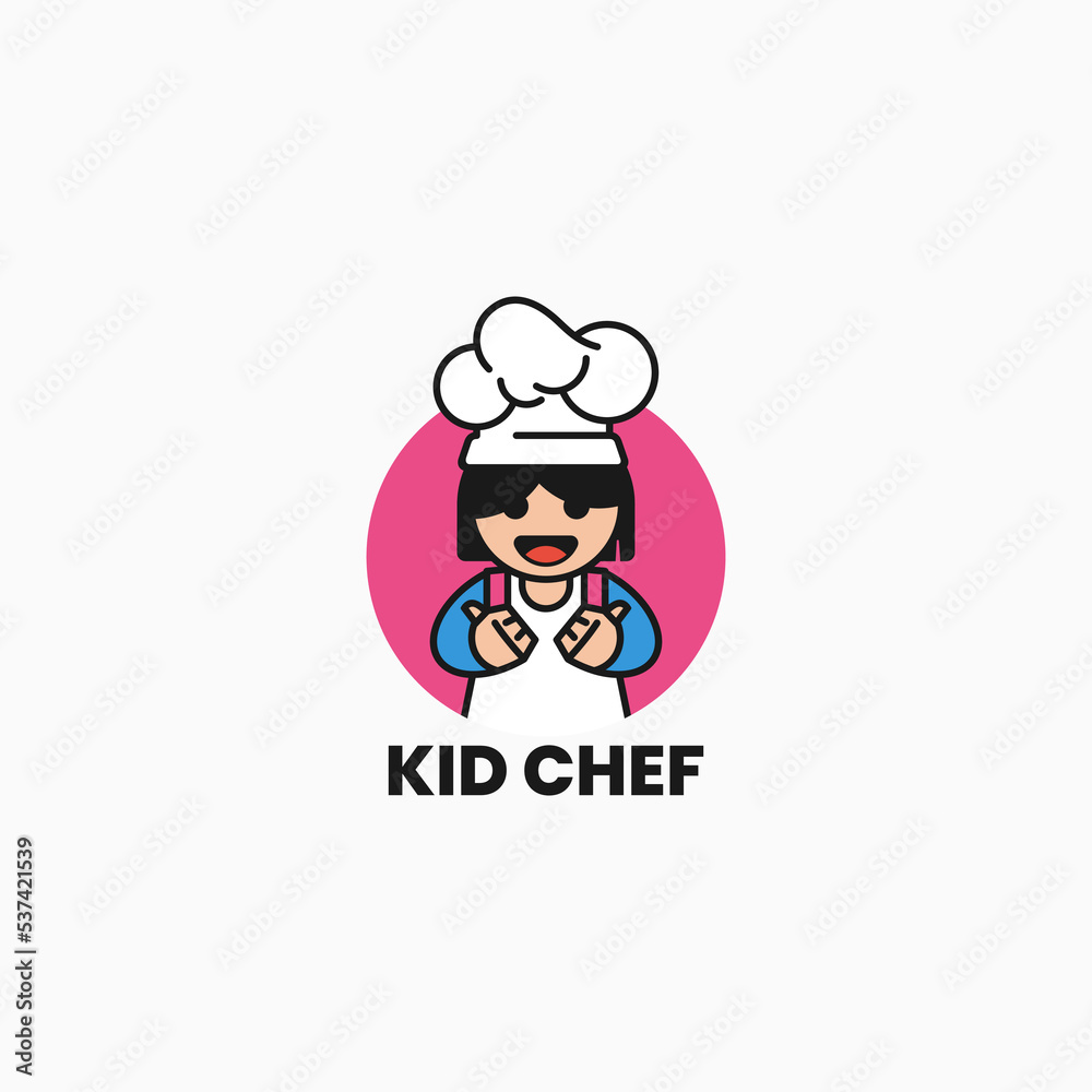 Vector Logo Illustration Kid Chef Mascot Cartoon Style. Vector Logo Illustration Kid Chef Mascot Cartoon Style.