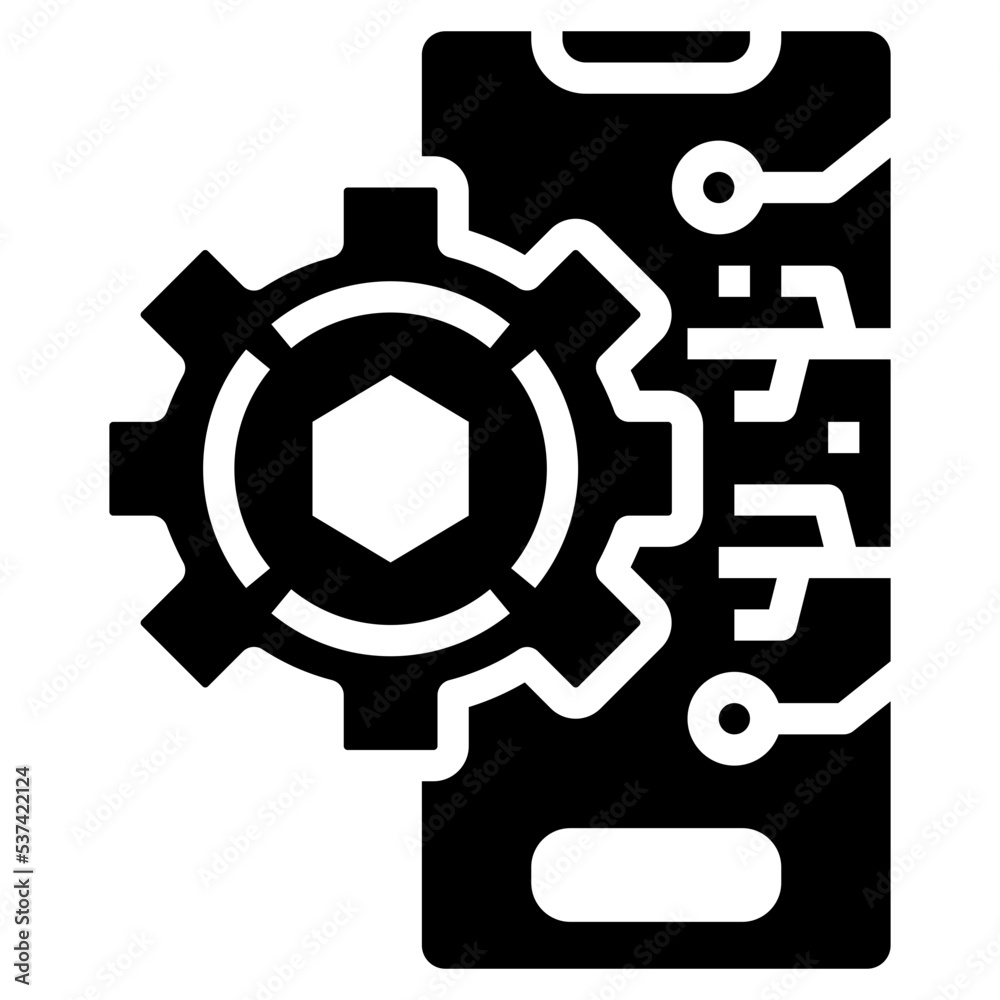 Setting smartphone icon symbol element Setting smartphone icon symbol element