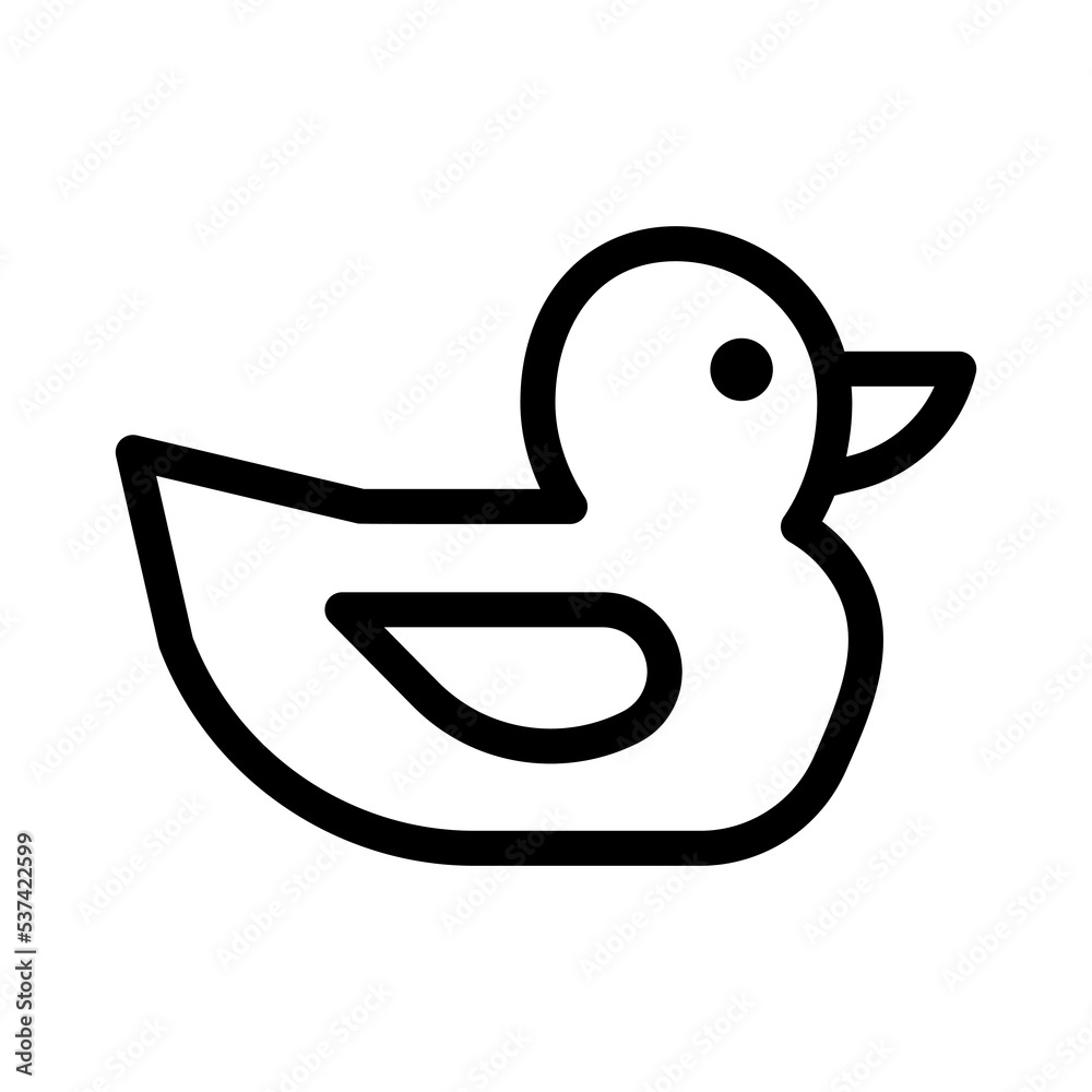 rubber duck line icon illustration vector graphic