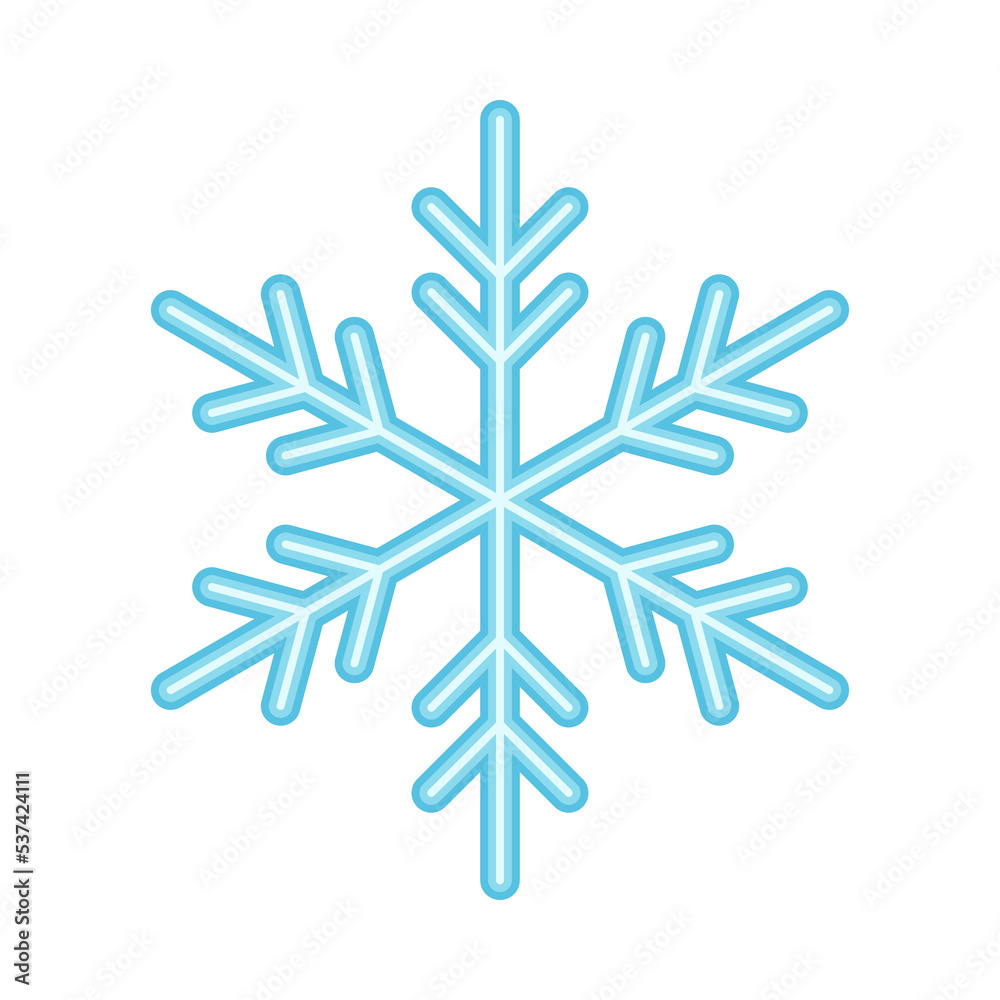 A simple snowflake on a white background A simple snowflake on a white background