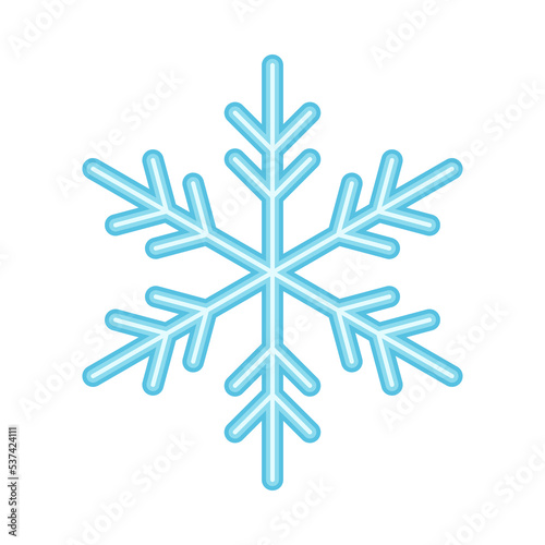 A simple snowflake on a white background