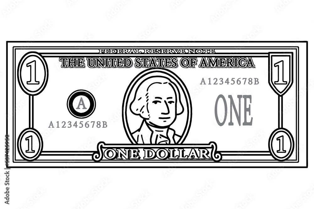 US One Dollar Bill Vector Line Art Illustration Stock Vector Adobe currency-update-today-check-the-indian-rupee-against-the-foreign