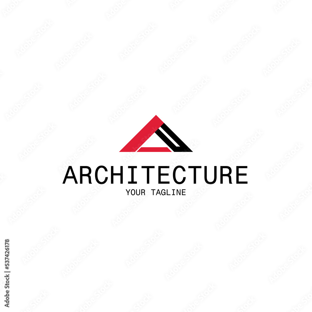 monogram letter A and building logo monogram letter A and building logo
