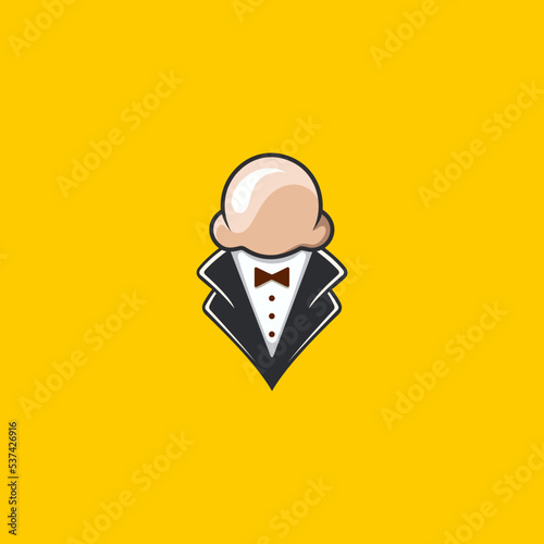 ice cream bos logo vector graphic