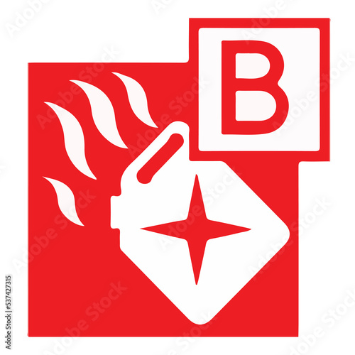 different class of fires. class B fire with a gallon on fire. Flaming of fire in a Gallon. Classes of fire and class B fire with patrol oil gallon for fire safety icons and safety signs and symbols.