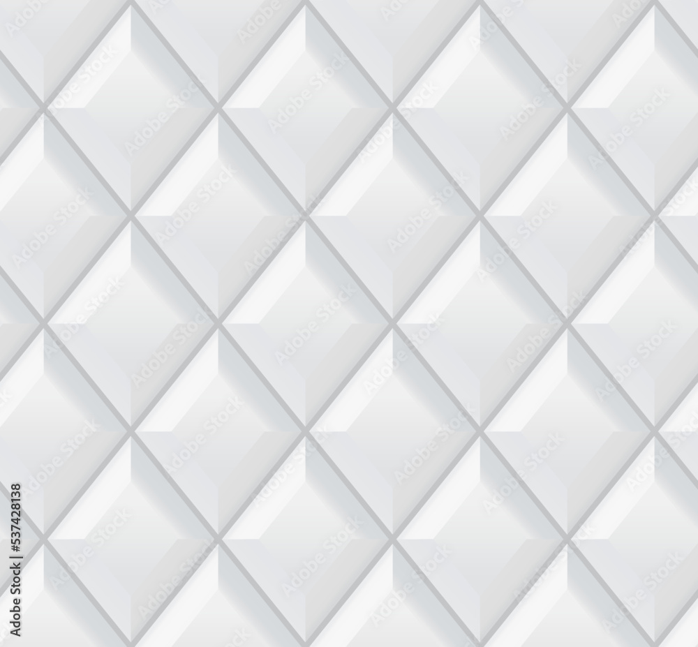 Seamless 3d white diamond tile background texture - eps10 vector Stock
