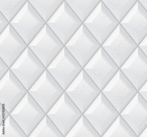 Seamless 3d white diamond tile background texture - eps10 vector