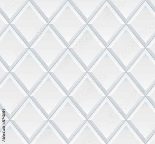 Seamless 3d white diamond tile background texture - eps10 vector