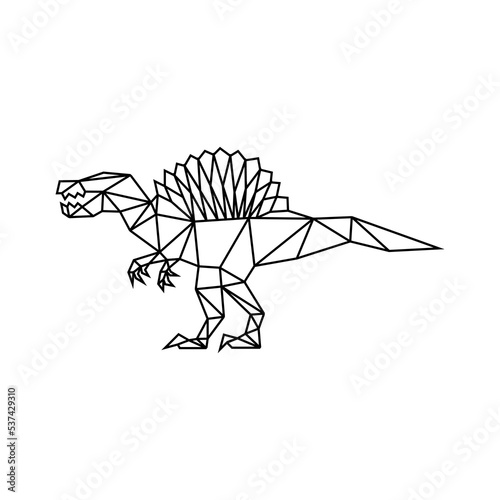 Geometric spinosaurus logo design vector