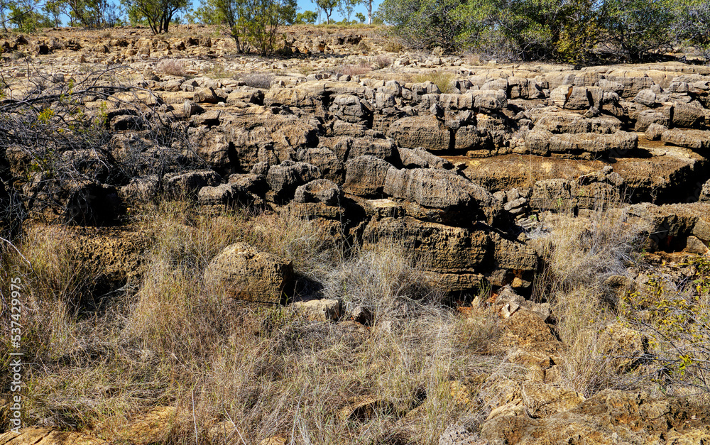 rocky caves and sink holes Camooweal Queensland