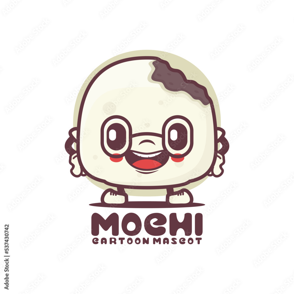 mochi cartoon mascot. food vector illustration mochi cartoon mascot. food vector illustration